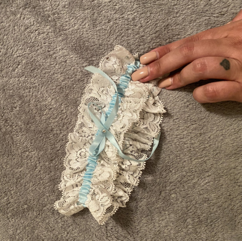 Lacey gather with silk and crystals